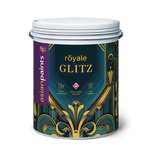 Get a brilliant, glamorous white finish that shines with genuine Asian Paints Royale Glitz Emulsion. The ultimate choice for a luxurious, high-sheen look, with fast 60-min delivery in Bengaluru.