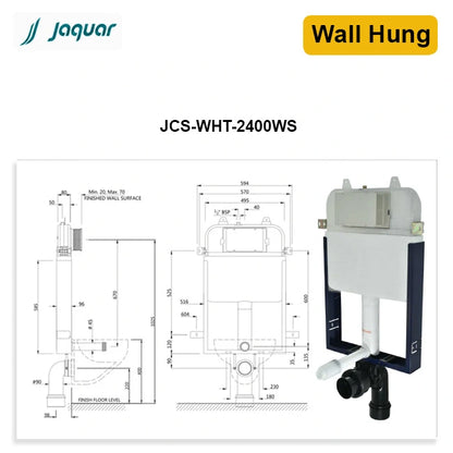 Jaquar Single Piece Slim Concealed Cistern, S-Type